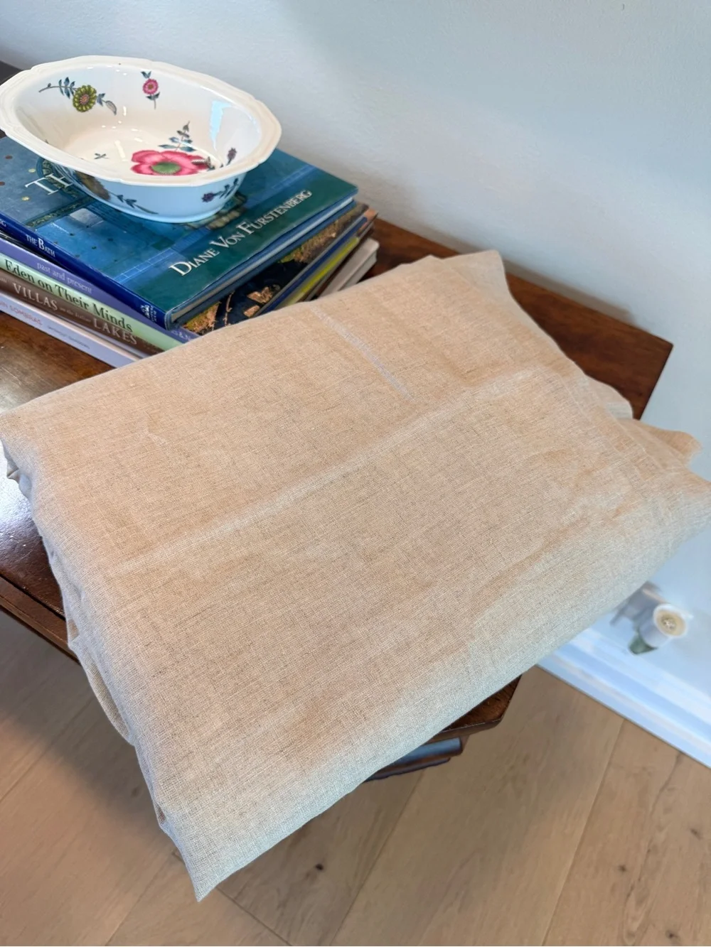 Quince 100% European linen light filtering curtain flax (96X 96)